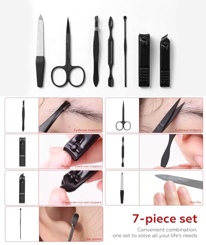 7-in-1 Manicure Set with Travel Case - Premium Grooming Kit