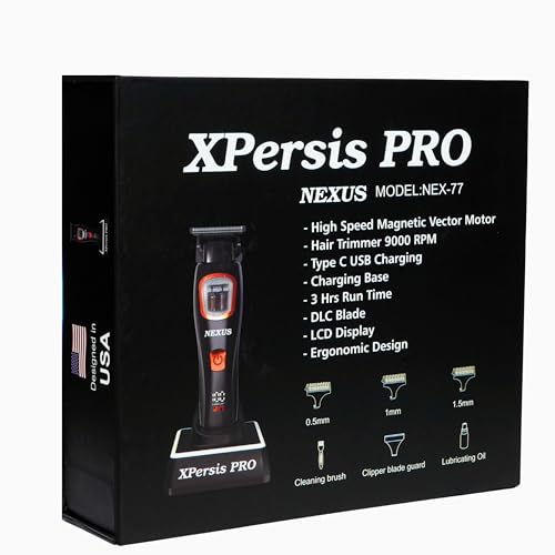 PRO Mini Nexus Professional Barber Hair Trimmer for Men Vector Motor Dual Coil 9000 RPM Low Vibration