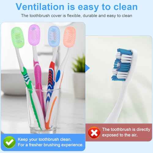 Xixter 12 Pack Silicone Toothbrush Covers for Travel, Tooth Brush Cover Cap for Electric & Manual Toothbrushes Head Covers, Toothbrushes Protector for Kids, Reusable Toothbrush Caps