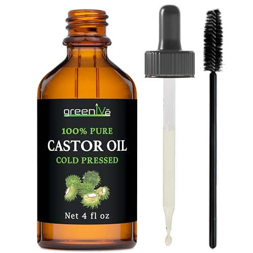 GreenIVe 100% Pure Castor Oil 4oz - Cold-Pressed Hair & Lash Growth