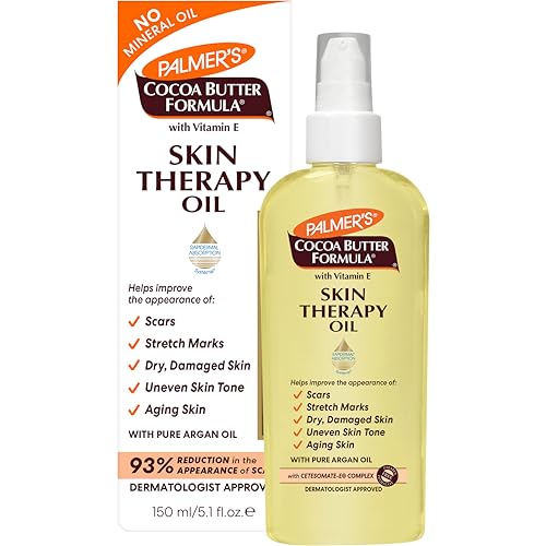 Palmer's Cocoa Butter Formula Skin Therapy Moisturizing Body Oil with Vitamin E, 5.1 Ounces & Cocoa Butter Formula Massage Lotion for Stretch Marks