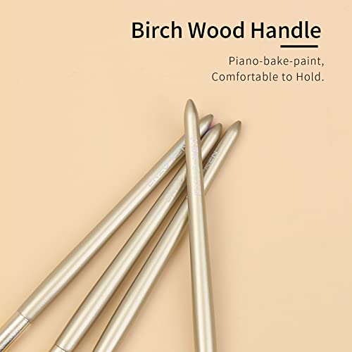 Natural Goat Hair Eye Shadow Brush Set, Pony Hair Eyeshadow Brushes Set, Small Nose Contour Brush, Angled Eyeshadow Brush, Eyeshadow Blending Brush, Eye Makeup Brushes Set Professional - E200