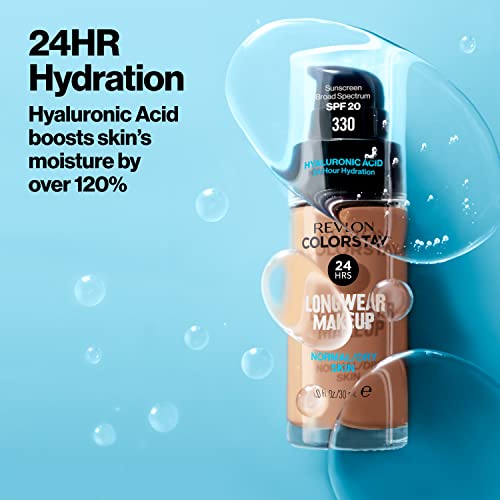 Revlon Liquid Foundation, ColorStay Face Makeup for Normal and Dry Skin, Longwear Full Coverage with Matte Finish, Oil Free, 150 Buff, 1.0 Oz