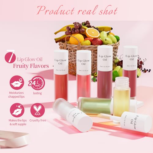 Korean Lip Oil with Fruity Flavor - Hydrating & Plumping Lip Gloss for Dry Lips