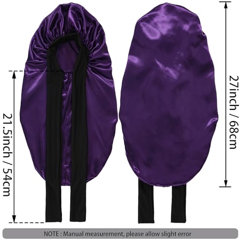 Wzl Wlg Satin Bonnet 2 Pack for Long Hair Sleep Cap Anti-Slip Night Hair Wrap