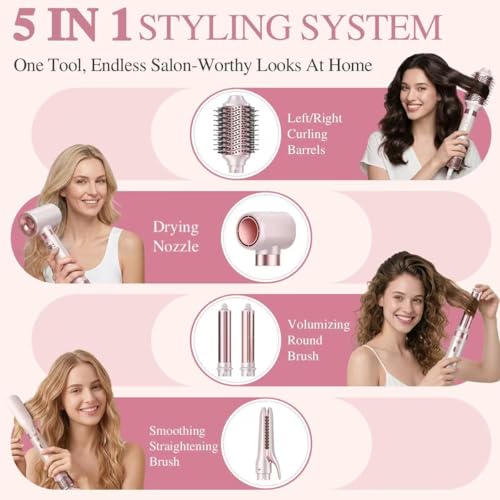 Entalva 5-in-1 Hot Air Styler - Blowout Brush Hair Dryer Set
