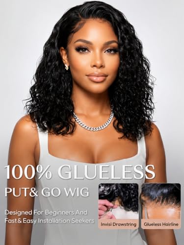 UNICE Water Wave Bob Wig 10" Human Hair Glueless