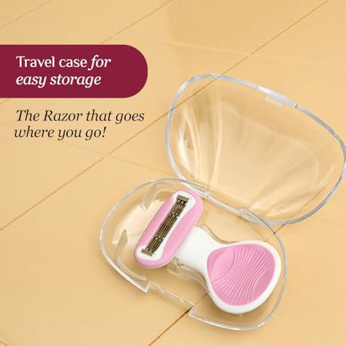 Carmesi Body Razor Mini for Women | 5-Blade Precision Shaving | Aloe Vera & Vitamin E Lubrication Strip | Travel Case Included | Smooth, Gentle Hair Removal for Sensitive Skin