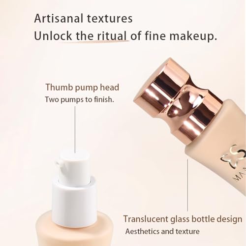 LAMUSELAND Matte Liquid Foundation Makeup, Full Coverage Lightweight Long-lasting Flawless Foundation Concealer Makeup for All Skin (03, M)