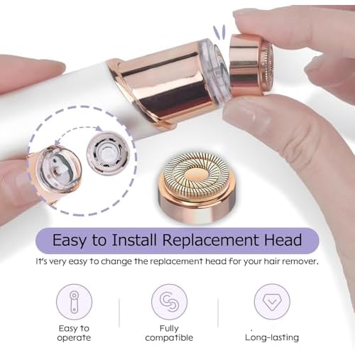 Gen 2 Replacement Heads for Flawless Facial Hair Remover, Shaver Pro Replacement Blades Heads Compatible with Finishing Touch Flawless Hair Removal for Woman Face,As Seen on TV.(6 Pack)