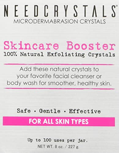 NeedCrystals Microdermabrasion Crystals DIY Face Scrub. Natural Facial Exfoliator for Dull or Dry Skin Improves Scars, Blackheads, Pore Size, Wrinkles, Blemishes & Skin Texture 8 oz. / 227g.