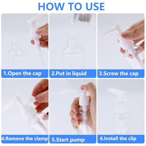 4 Pack 3.4 oz TSA Approved Travel Pump Bottles | Refillable