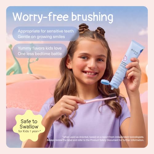 Boka Nano-Hydroxyapatite Fluoride-Free Kids Toothpaste, Blueberry Dragon Fruit, 4 oz