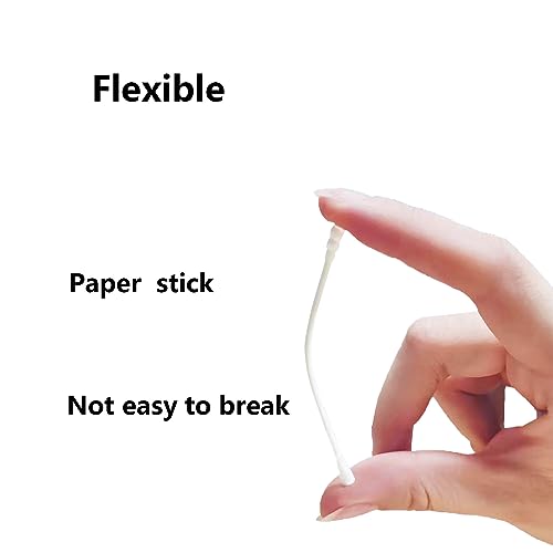 500pcs Mini Cotton Swabs with Paper Stick - Spiral & Round Tips for Personal Care & Cleaning
