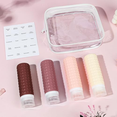TSA Approved Travel Bottles 90ml Set - Leak Proof Silicone Toiletry Containers