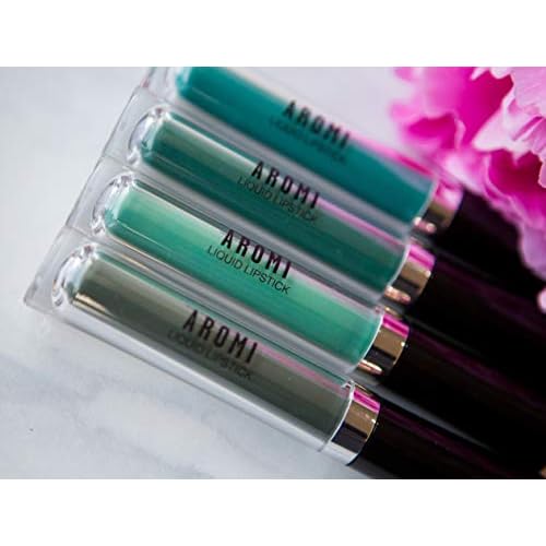 Aromi Dark Green Matte Liquid Lipstick | Long-Lasting, Forest Lip Color, Vegan Makeup, Cruelty-free, Unique Lipstick Shade, Handmade (Emerald Green)