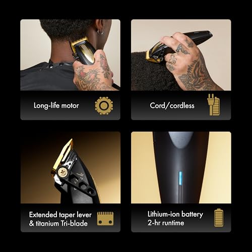 BaBylissPRO Lithium FX+ Ergonomic Hair Clippers for Men