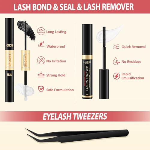 LAVONE Lash Clusters Kit 280Pcs DIY Eyelash Extensions