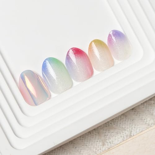 Kids Press On Nails, 24-Piece Glitter Fake Nail Kit Ages 5-12