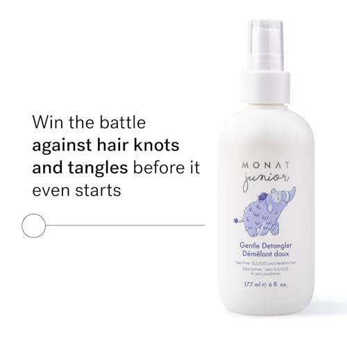 MONAT Junior¢â Gentle Detangler - Safe and tear free Hair Detangler Spray for children. All Natural Tear-free, Sulfate & Paraben-free- Net Wt. 177 ml e / 6 fl. Oz.