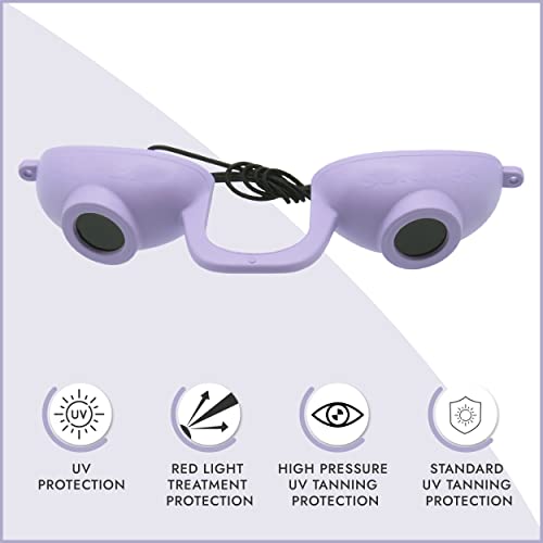 Super Sunnies EVO Flex UV Eye Protection, FDA Compliant, Tanning Bed Goggles, Red Light Theraphy Eyeshields with Case