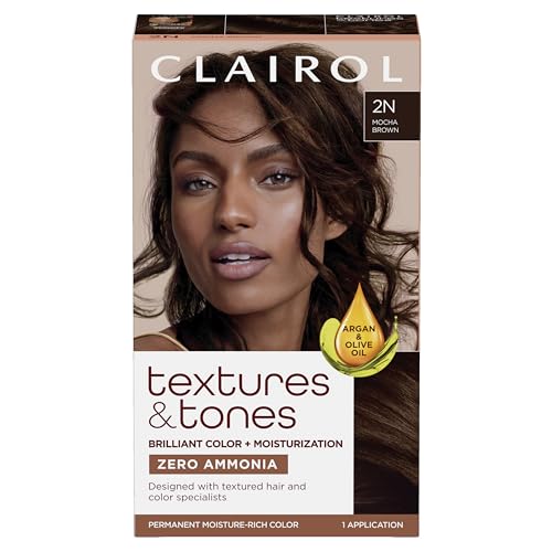 Clairol Textures & Tones Permanent Hair Dye 2N Mocha Brown - 5.86 Fl Oz