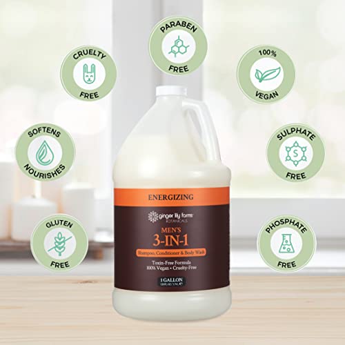 Ginger Lily Farms 3-in-1 Shampoo, Conditioner & Body Wash, 1 Gallon