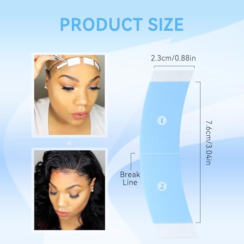 60Pcs Double Sided Wig Tape - Waterproof Lace Front Adhesive
