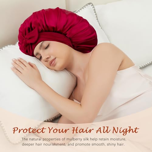 Mulberry Silk Bonnet for Sleeping | Anti-Frizz Hair Bonnet
