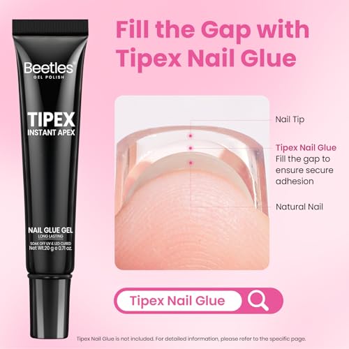 Beetles Tipex Lite Medium Stiletto Nail Tips - 50 Pcs, Size 9