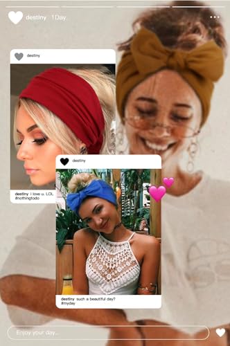 Huachi Headbands for Women 6-Pack Knotted Bow Wide