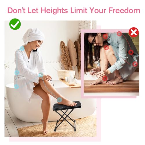 Adjustable Pedicure Foot Rest - 6 Heights, Foldable & Non-Slip