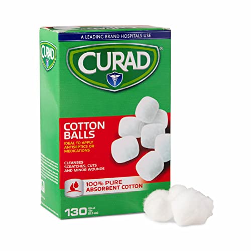 Curad CUR110163 Sterile Cotton Balls, 1", 130/Box MIICUR110163