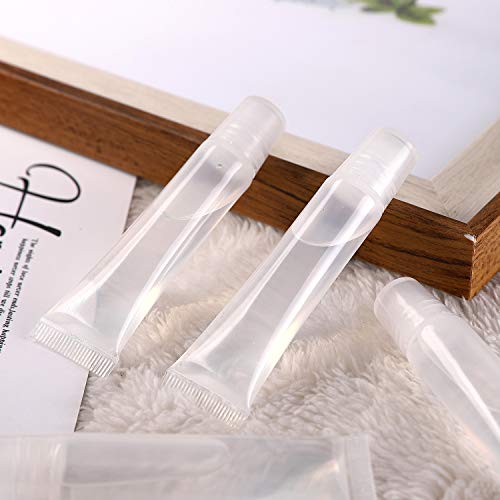 100 Pcs 10ml Clear Empty Lip Gloss Tubes Refillable