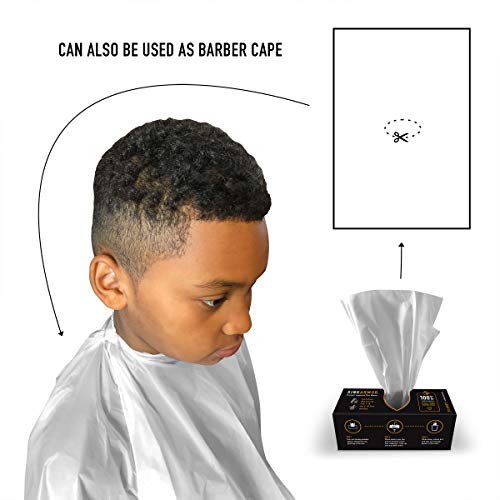 Premium Barber Plastic Disposable Sink Guards - Beard Trimmer for Men Apron Cape & Beard Bib Alternative - Single Use - 20 Count