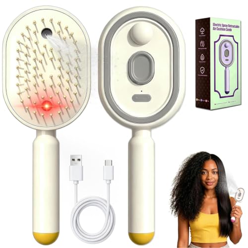 Electric Spray Air Cushion Hair Brush & Scalp Massager - Beige