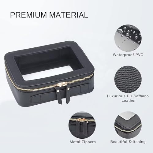 Clear Makeup Bag with Mini Cosmetic Bags,Travel Toiletry Bag for Women,Portable Cosmetic Bag Case, Transparent Waterproof Cosmetic Organizer Storage Bag for Women Men