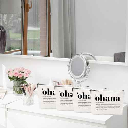 Christmas Thank You Gifts, 4pcs Hawaiian Inspirational Makeup Bag, Hawaiian Gifts Cosmetic Bag, Hawaii Souvenirs, Minimalist Thank You Gifts for Women Female Grandma Friend Wife Mom Sister