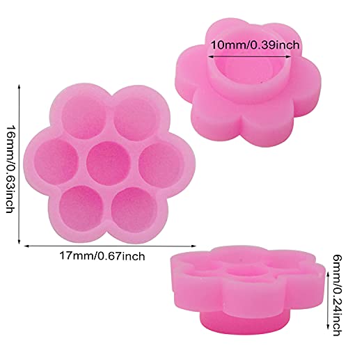 200PCS Plastic Eyelash Glue Cups Flower Shape with Glue Points