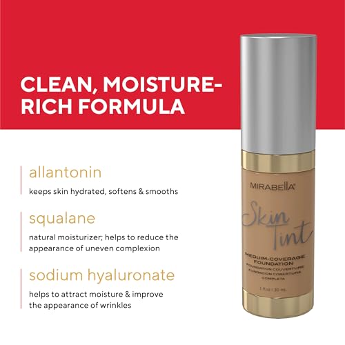 Mirabella Skin Tint Creme Foundation - Oil-Free, Buildable Coverage with Hyaluronic Acid