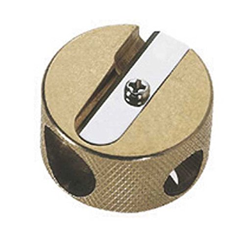 Mobius & Ruppert (M+R) Solid Brass Round Double Hole Pencil Sharpener