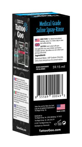 Tattoo Goo Saline Spray for Piercings & Tattoos 2 oz