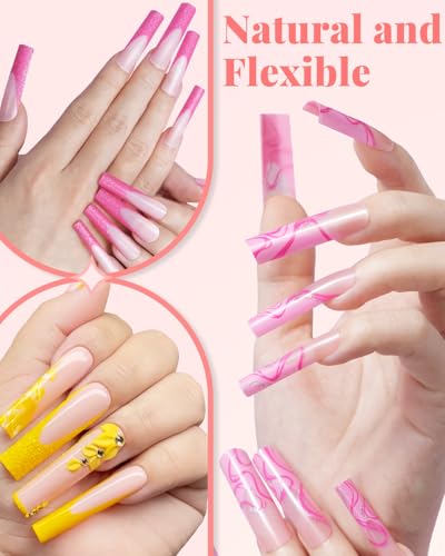 MORGLES 504 Half Cover Nail Tips 12 Sizes with Glue & Tools