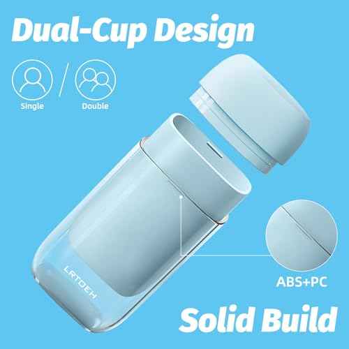 Travel Toothbrush Case, Mini Wash Cup with Foldable Toothbrush, Portable Rinse Cups with Cover, Compact Size Toothbrushes Holder for Camping, Business, Gym, Hiking(Blue)