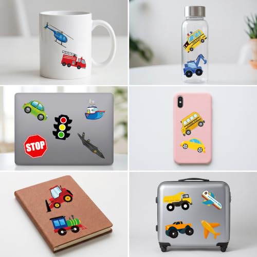 96 PCS Transportation Temporary Tattoos for Kids