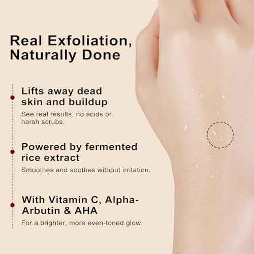 Peel Shot Glow White Rice Peeling Ampoule, Gentle Exfoliating Face and Body Scrub, Dead Skin Cell Remover, Rice Exfoliant Serum Cream Lightweight Hydrating Formula for All Skin Types - 80ML