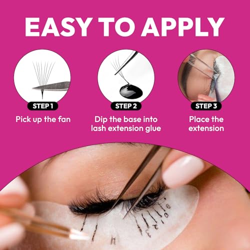 Eyesy Lash 500 Premade Fans 5D 0.07 12mm - Volume Lash Extensions
