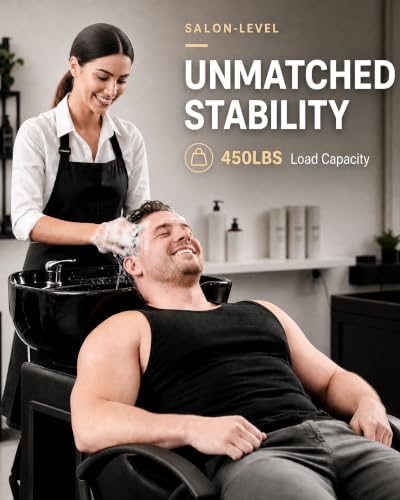 Shampoo Bowl Chair Set with Basin - 450lbs Capacity | Backwash Salon Sink