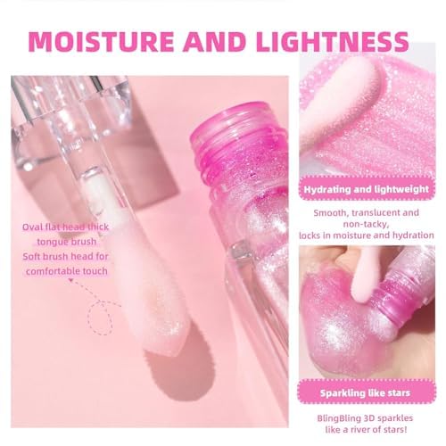 Hydrating Lip Gloss Transparent Lip Care, Magic Color Changing Moisturizing Lip Glow Oil Plumping Glimmer Glow Lipstick, Long Lasting Moisturizing Non-sticky Fresh Texture Lip Oil(201#Change Color)