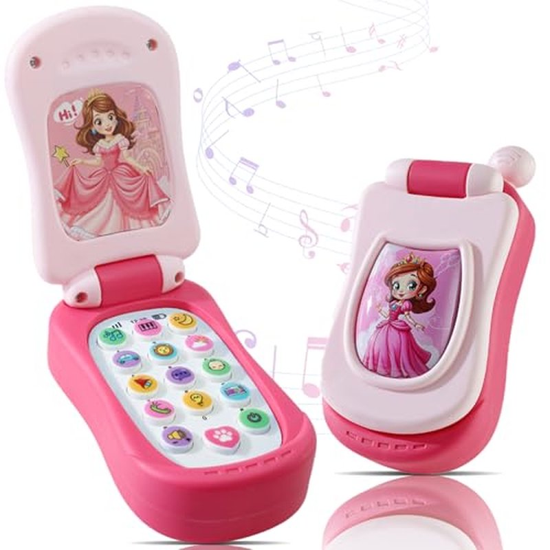 FENYAN Toddler Flip Phone Toy with Light & Music for 18 Months+